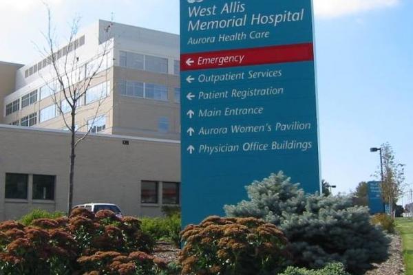 Aurora West Hospital sign