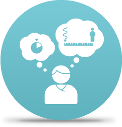 graphic displaying person thinking about radiation safety