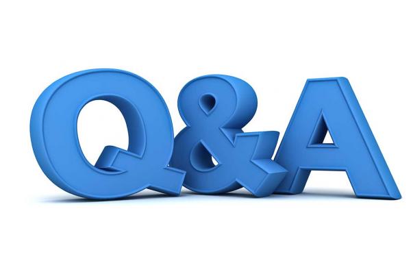 Big blue Q and A letters
