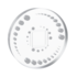 Clear disc with dots circling near edge